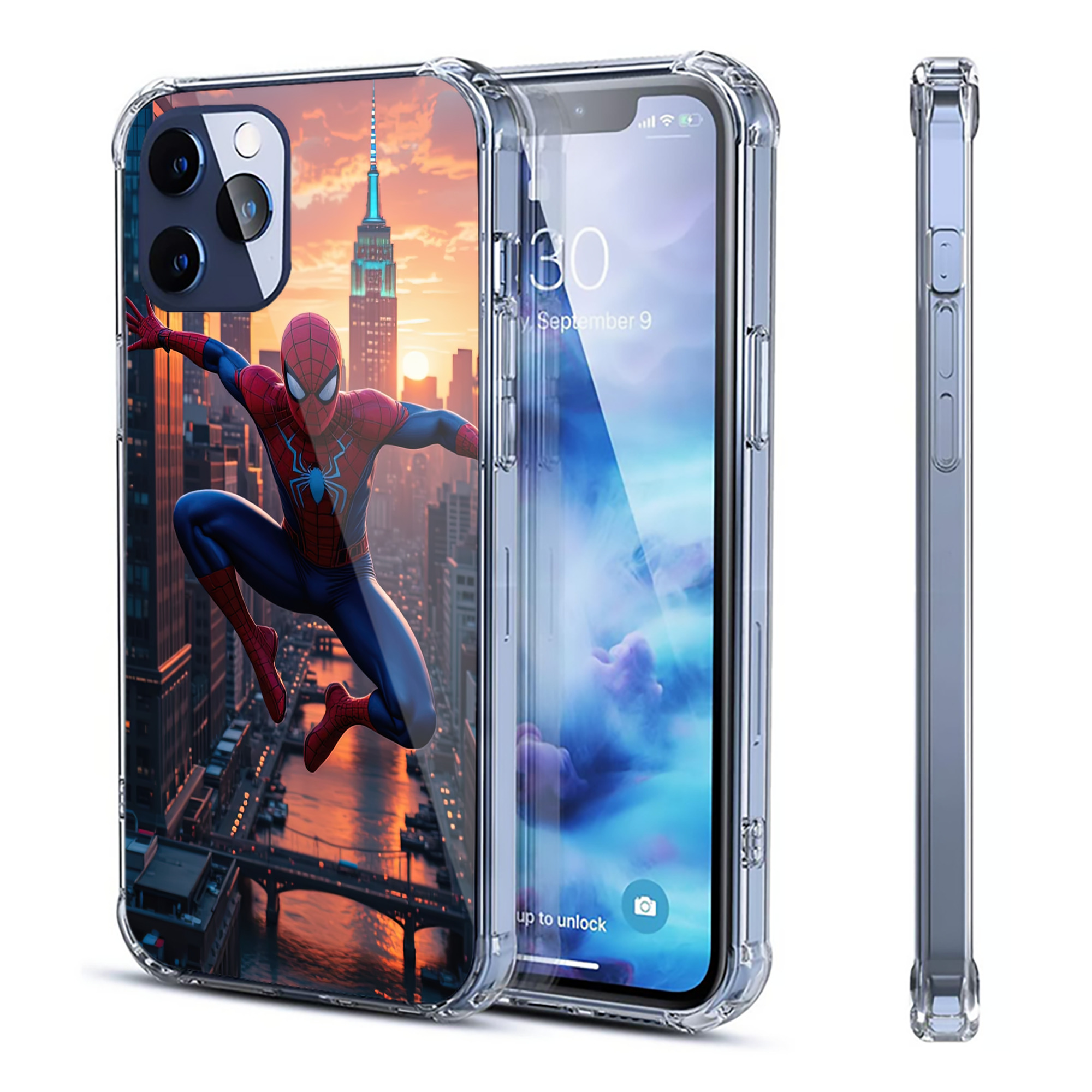 （画像用） Spider Man スパイダーマン 【iPhone 12シリーズ対応】透明スマホケース（クリアソフトケース）